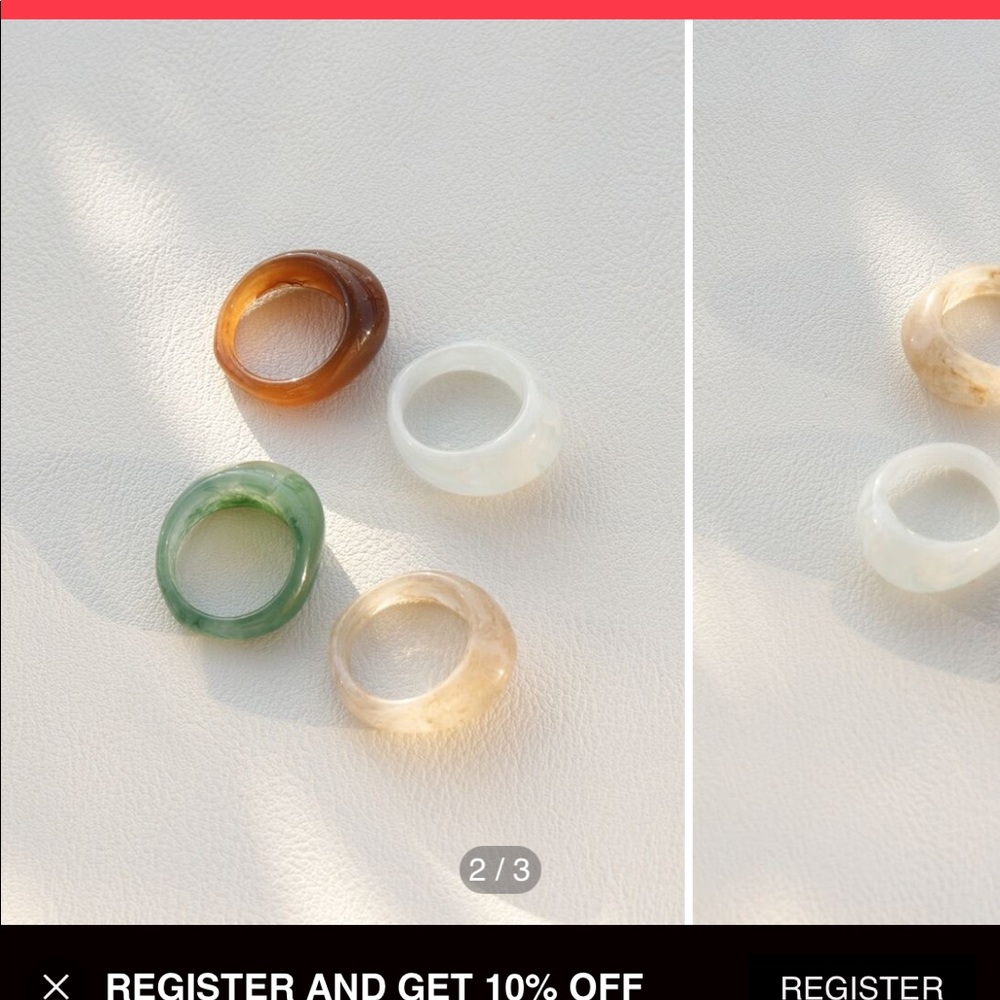 Resin Rings SZ 7.5 /8